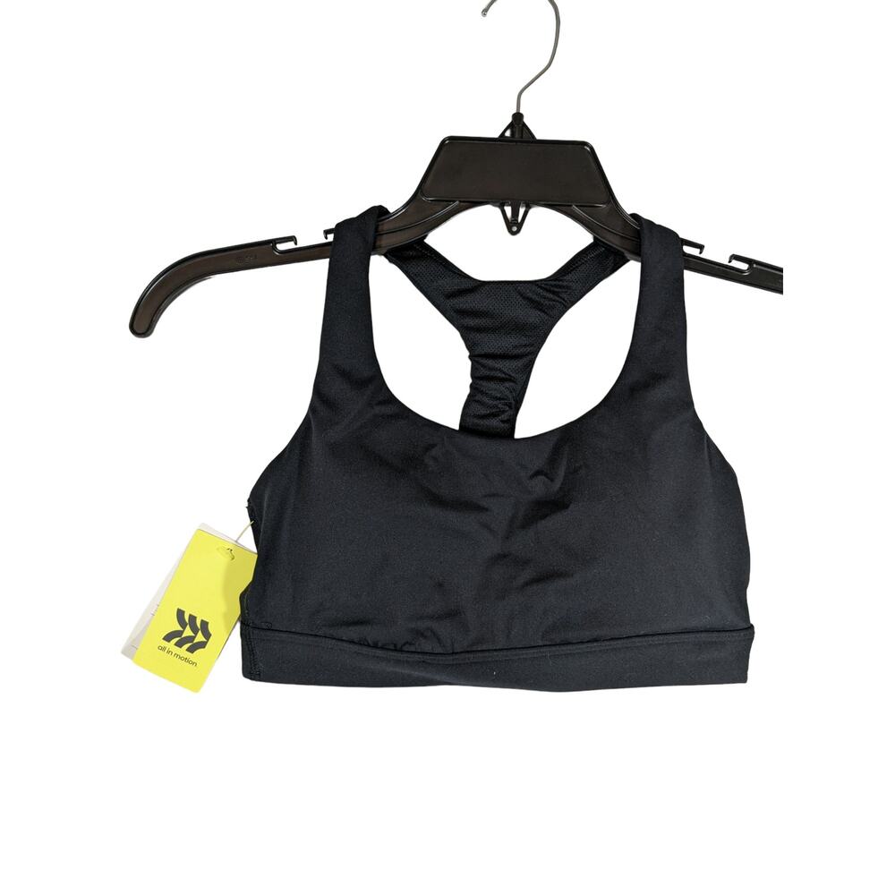 Sports Bra Medium Support TBack All in Motion Black XS Racerback Pullover Padded